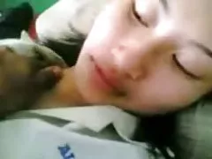 Horny lesbian pussy spoiled with glass dildo