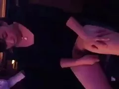 Horny pegging on the floor